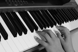 record your vocal parts for audition, on piano