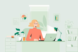 create an vector flat illustration people corporate art