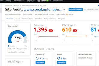 run semrush audit and fix semrush audit errors