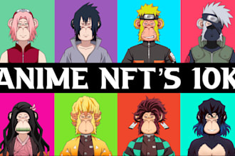 draw anime manga style nft art collection