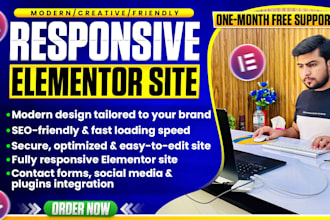 create a modern, responsive website using elementor pro