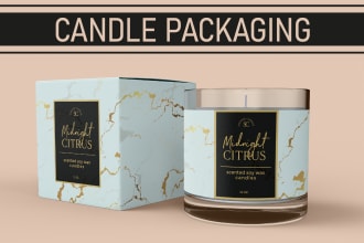 do candle label design and candle box packaging design