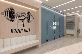 design gym interior , fitness club, yoga center, spa