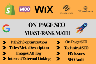 do full onpage seo for shopify wordpress wix squarespace