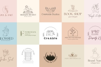 design beautiful custom modern hand drawn botanical and feminine boho logo