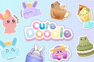 draw cute kawaii doodles, stickers and illustrations