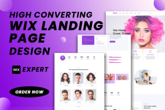 design or redesign wix website, wix landing page or wix online store
