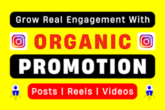 do organic instagram promotion to grow engagement on post or reels