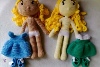 knit customize crochet doll and deliver with pattern