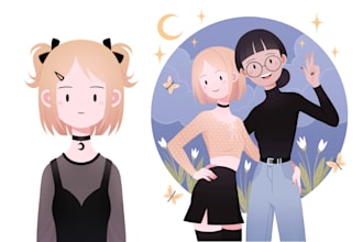 draw a cute portrait, icon or avatar for youtube and twitch, illustration