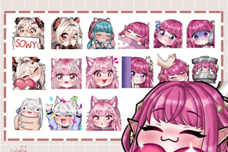 create 10 or 20 custom chibi emotes with discount