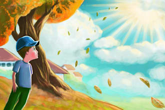 design children book illustrations for kids book