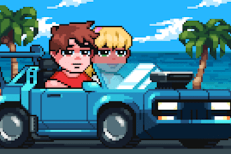 design pixel art banner for youtube facebook twitch