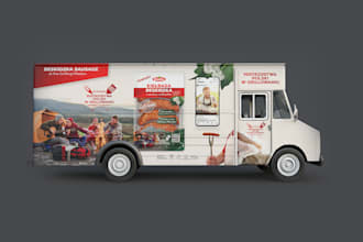make awesome food truck wrap design and trailer wrap