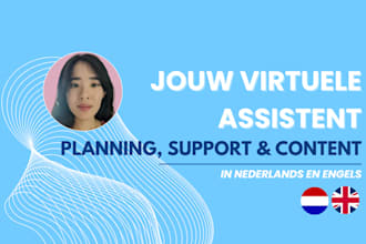 word jouw betrouwbare persoonlijke assistent, in nederlands en engels