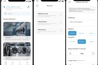 develop on demand car wash, laundry app, android and ios app