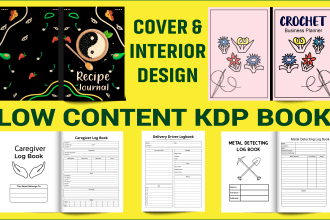 design low content book cover and interior for amazon kdp