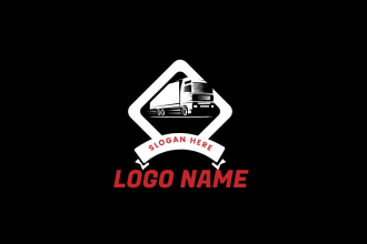 create trucking transport logistics and towing truck logo