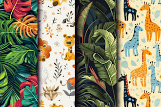 illustrate monogram pattern, seamless fabric pattern design for textile prints