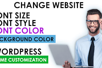 change font color size and customization of your website