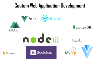 develop a custom web application as a full stack developer with react vue nodejs