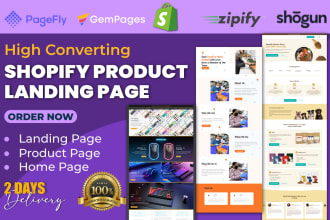 design or redesign high converting shopify product landing page using pagefly