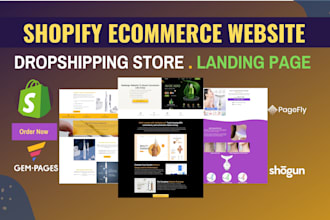 create shopify ecommerce website with gempages,pagefly
