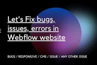 fix bugs, errors, and responsive issues in your webflow website