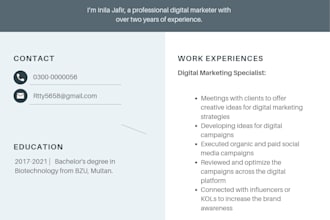 create your digital resume or CV