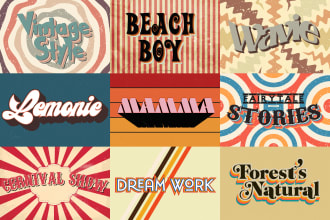 do 3d retro vintage 70s 80s typography tshirt striped script font lettering logo