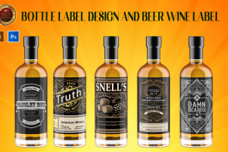 design wine bottle label beer gin vodka whiskey label design