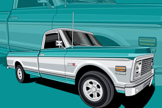 draw you car into vector illustration