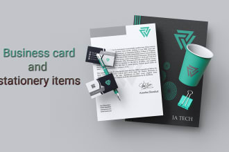 design outstanding business card with stationary  print ready