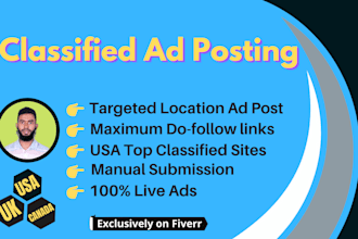 post classified ads on the top USA, UK classified ad posting high PR sites