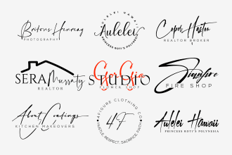 design signature, scripted, cursive, handwritten, handwriting logo