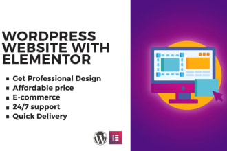 be your elementor pro expert or elementor pro to design a wordpress website