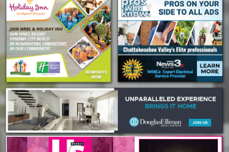 design web banners, facebook, gifs, or hero images