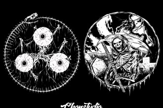 draw detailed dark art and heavy metal artwork