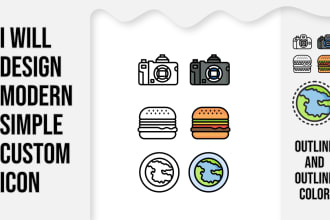 design outline color icon for your project