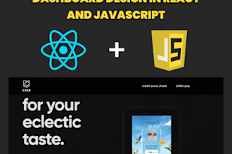 design website and dashboard design in react with javascript
