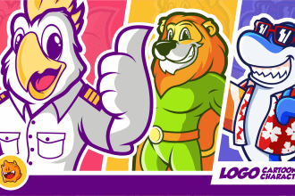 design cartoon logo, cute mascot, animal character or illustration