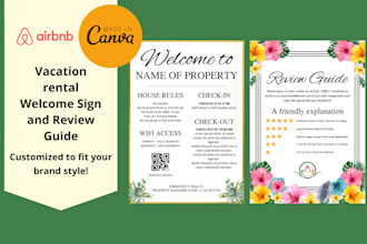 create a welcome sign and review guide for your airbnb rental