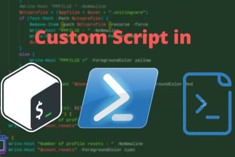 write any script in pro bash, batch, and powershell
