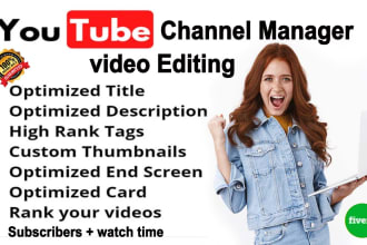 be your youtube channel manager organic growth monetization seo expert