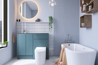design and render a realistic bathroom in 3d