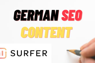 write german search engine optimized content with the tool surfer SEO