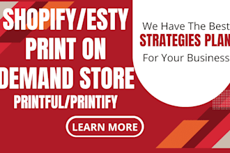 create print on demand shopify store, etsy, printful print on demand store