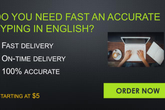do accurate and fast typing in english within 24 hours