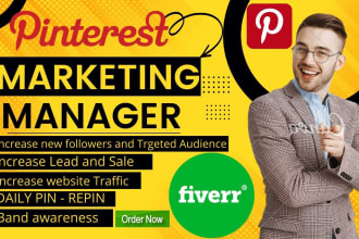 do pinterest marketing manager with SEO optimized pins and boards