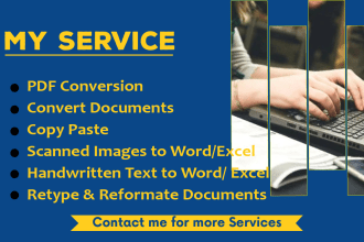 convert, retype, reformate documents, PDF conversion